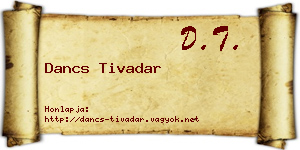 Dancs Tivadar névjegykártya